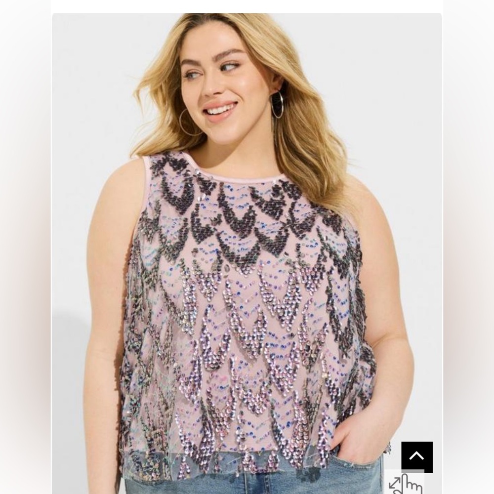 NWT Torrid Sequin Shell Crop Top Sz 2X